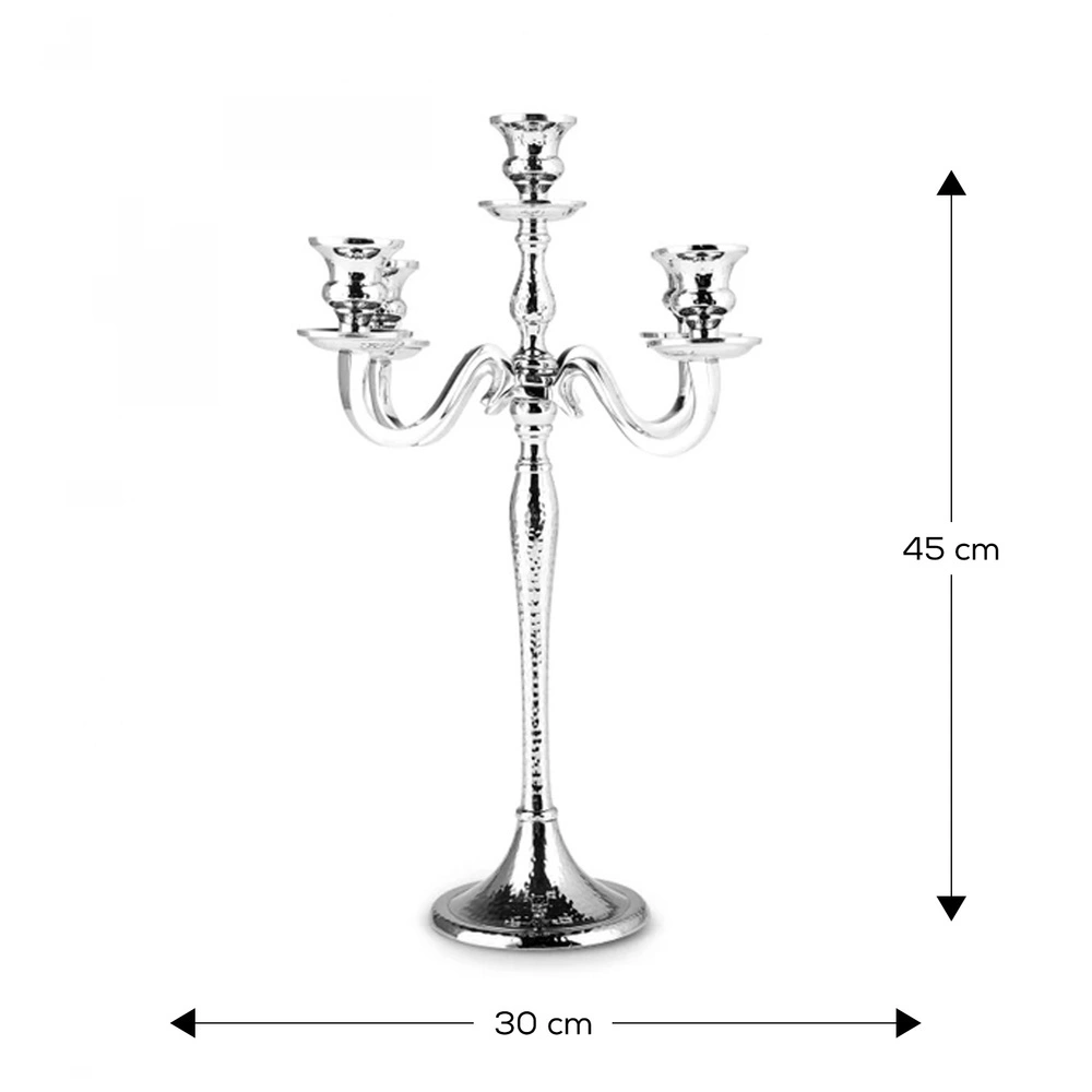 Karaca Home Rena 3'lü Şamdan Silver 45x30 Cm görseli 2