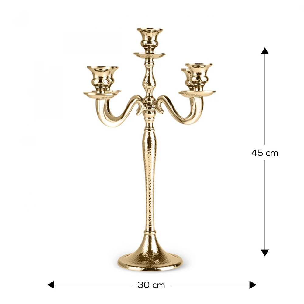 Karaca Home Rena 5'li Şamdan Gold 45x30 Cm görseli 2