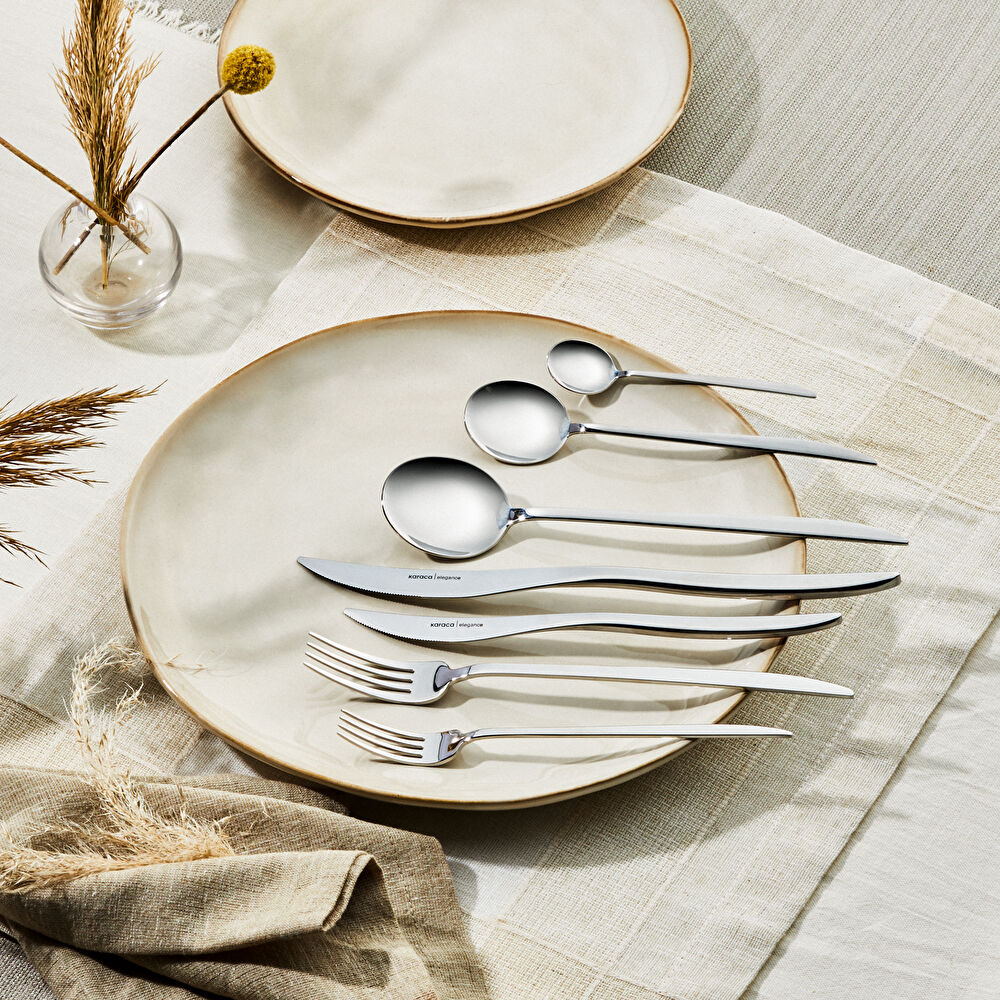 Karaca Elegance Amour V2 Platin 12 Kişilik 84 Parça Çatal Kaşık Bıçak Takımı