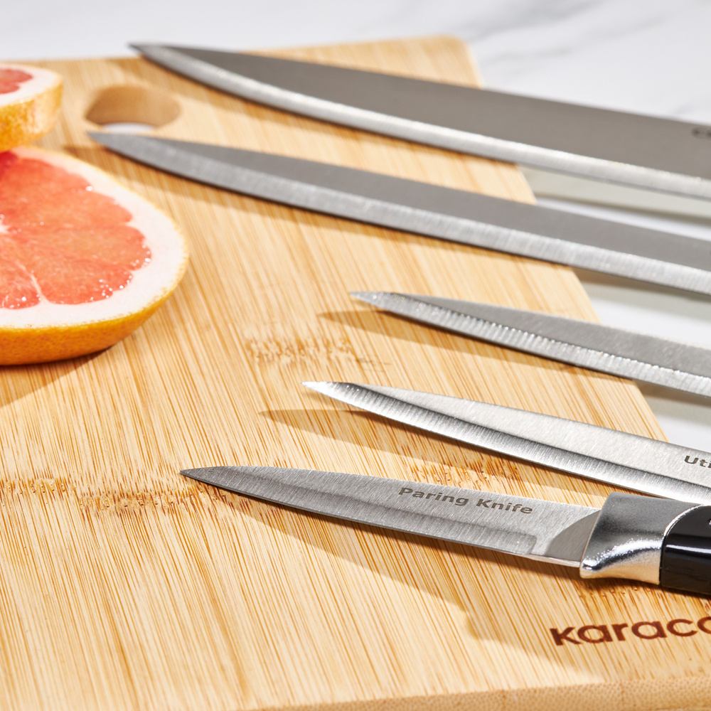 Karaca Mastermaid 6 Parça Standlı Bıçak Seti Siyah  görseli 5