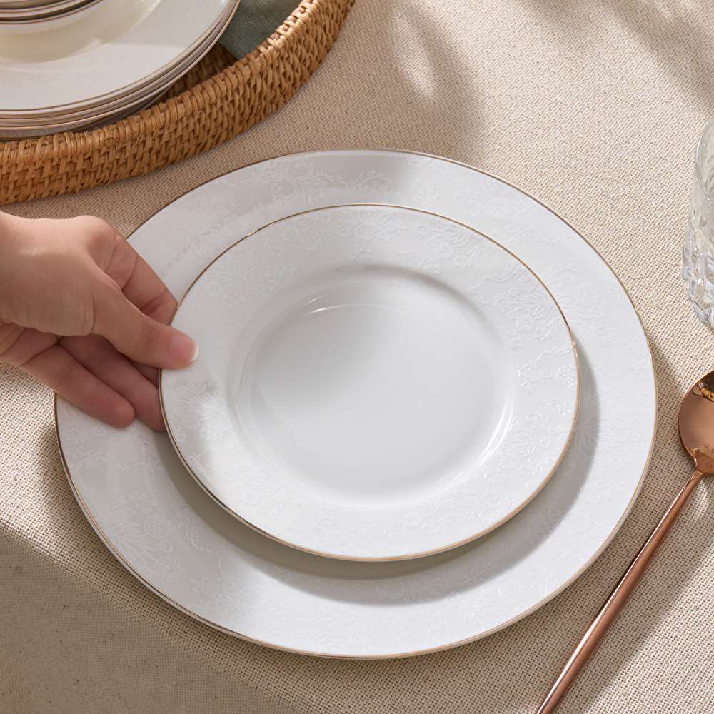Karaca Elegance Bone Edera 24 Parça 6 Kişilik Yemek Takımı görseli 3