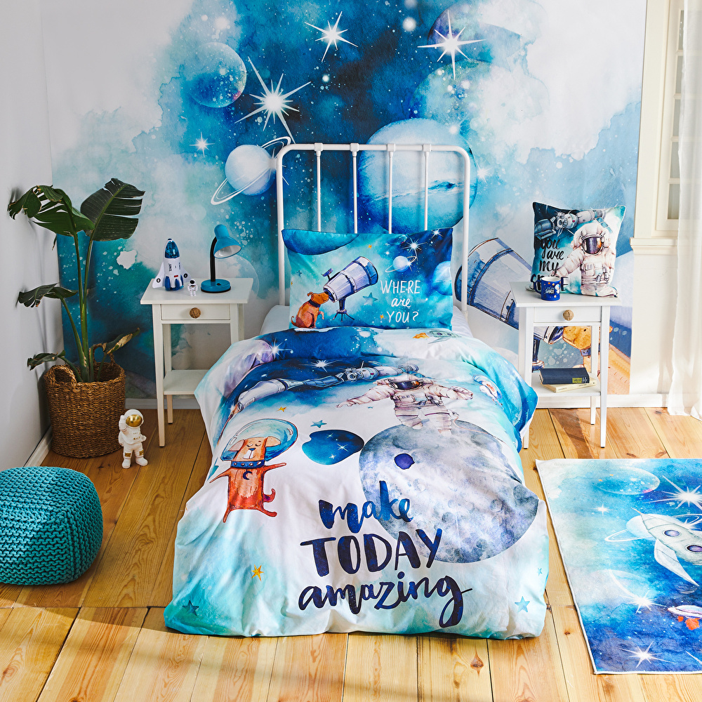 Karaca Home Young Space %100 Pamuk Tek Kişilik Nevresim Seti görseli 1