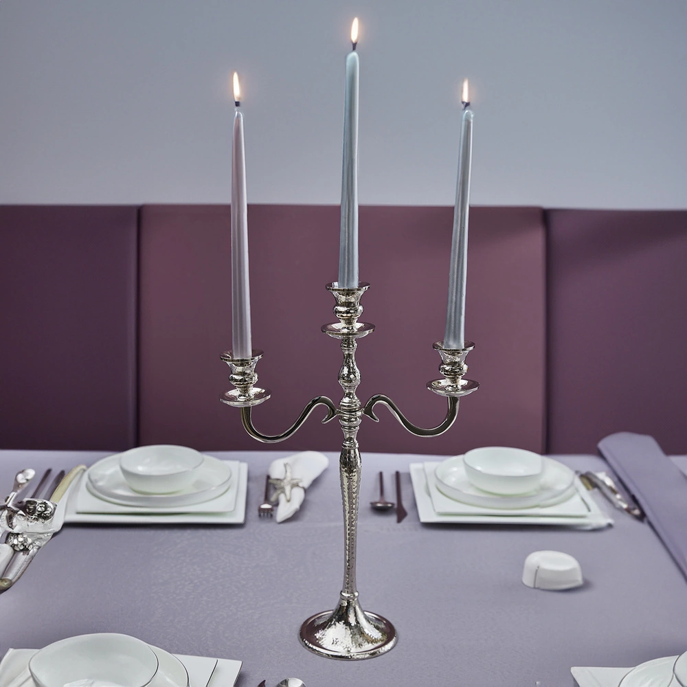 Karaca Home Rena 3'lü Şamdan Silver 45x30 Cm görseli 1
