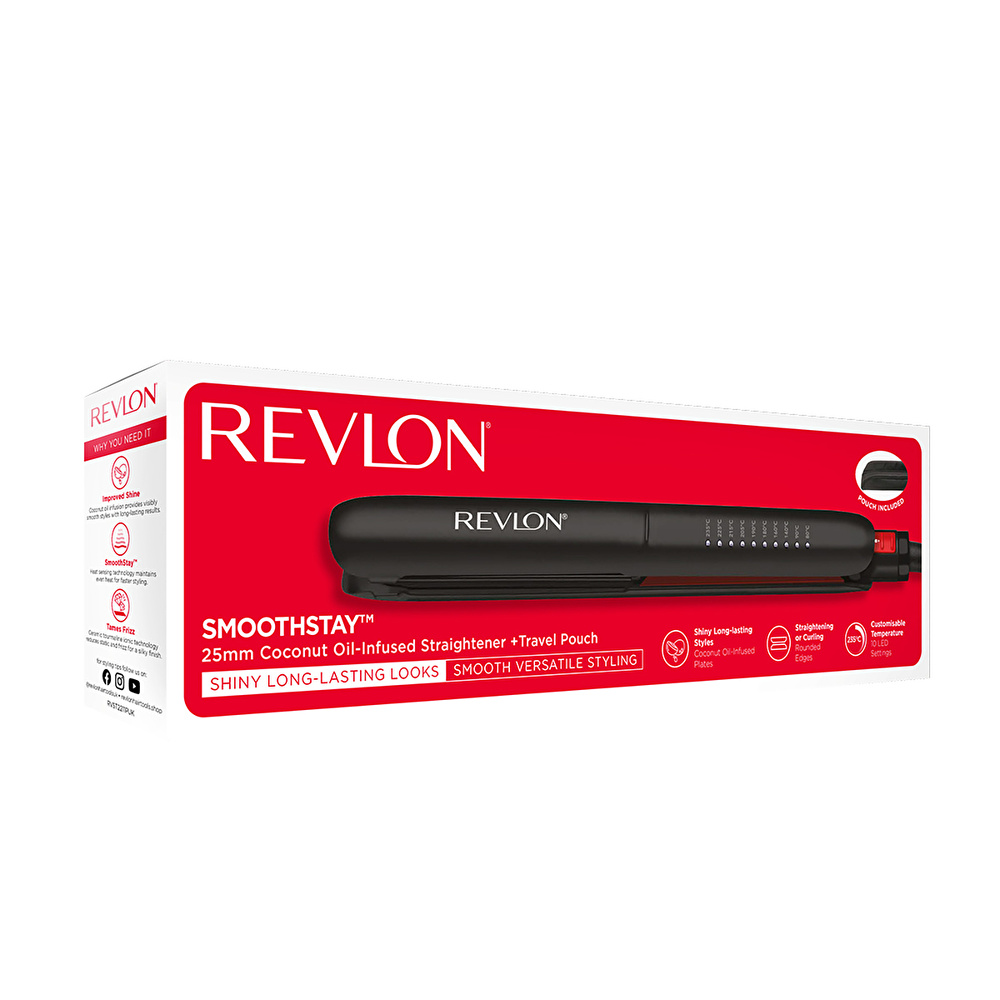 Revlon RVST2211PE Hindistan Cevizi Yağlı 25 MM Saç Düzleştirici Siyah görseli 7