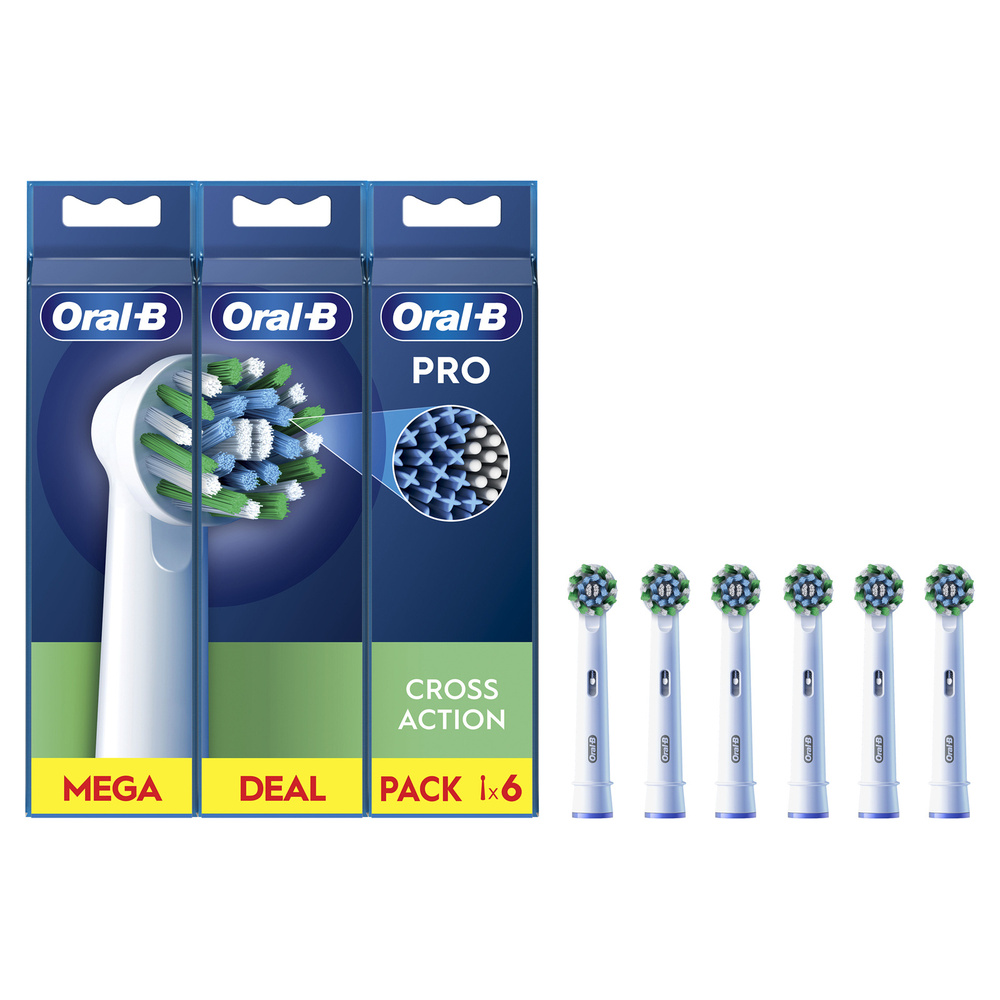 Oral B Pro Cross Action 6'lı Diş Fırçası Yedek Başlığı EB50 Beyaz görseli 1