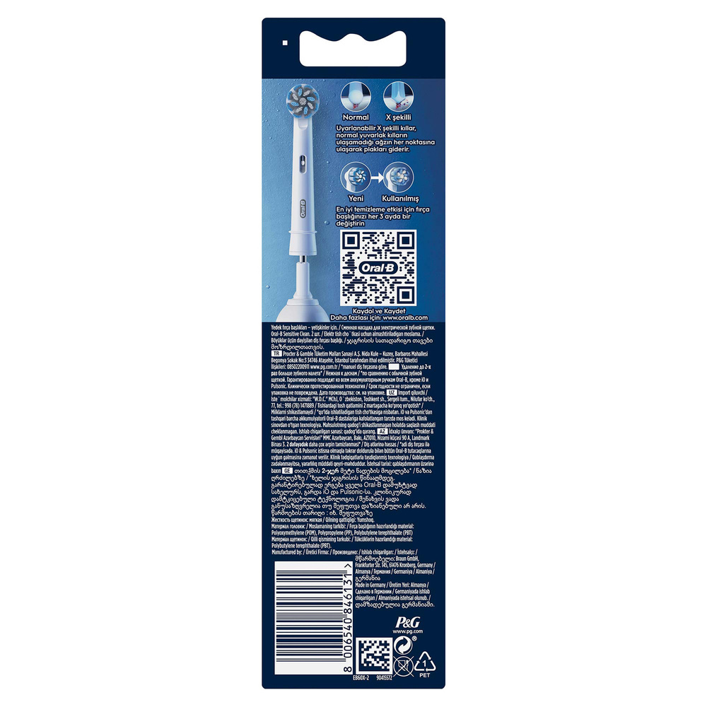 Oral B Sensitive Clean 2'li Diş Fırçası Yedek Başlığı EB60 Beyaz görseli 8