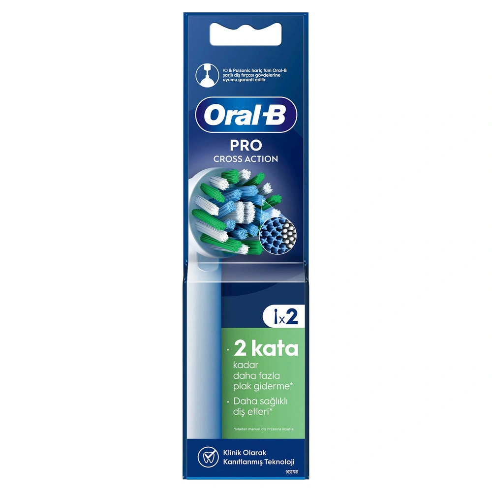 Oral B Pro Cross Action 2'li Diş Fırçası Yedek Başlığı EB50 Beyaz görseli 2