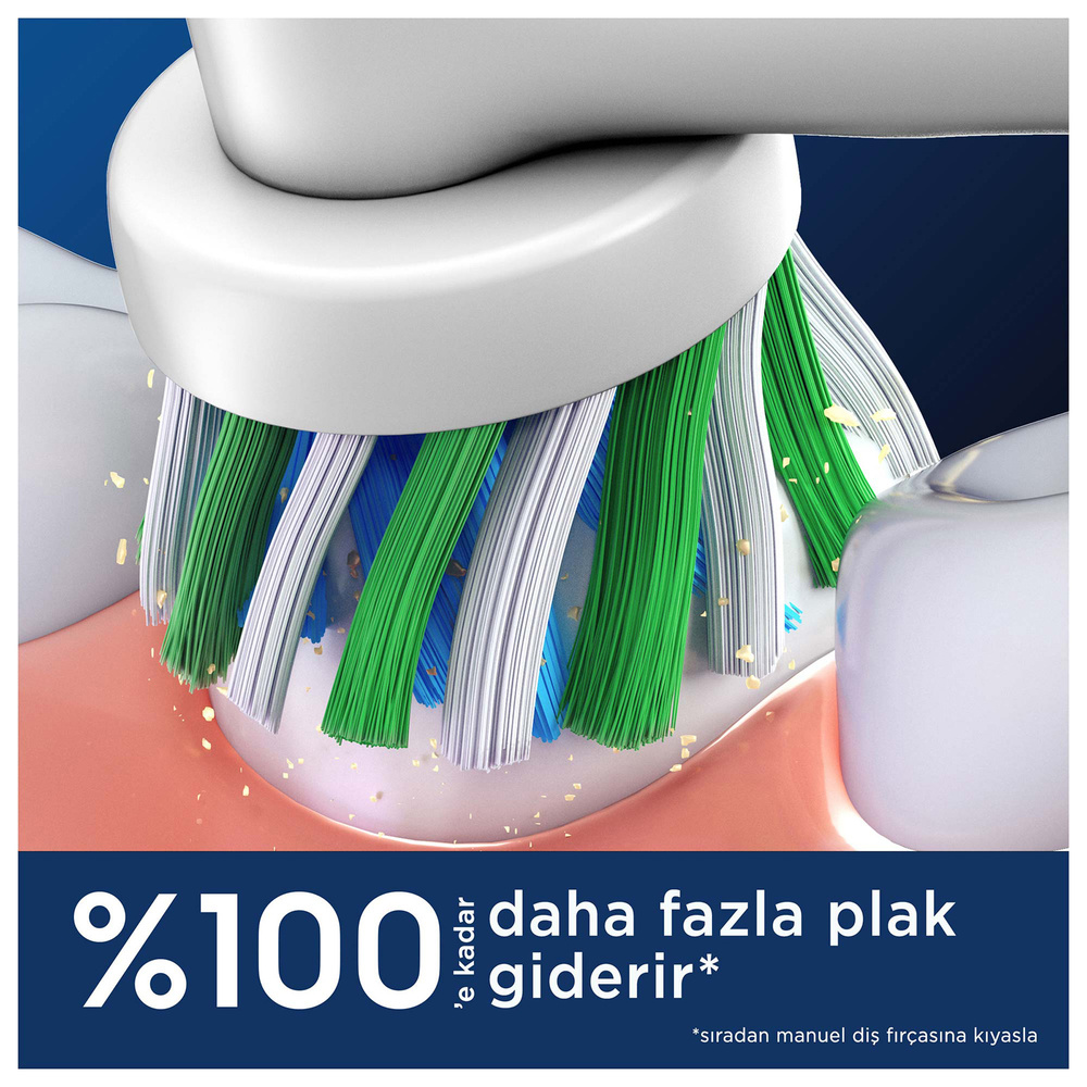 Oral B Pro Cross Action 2'li Diş Fırçası Yedek Başlığı EB50 Beyaz görseli 3