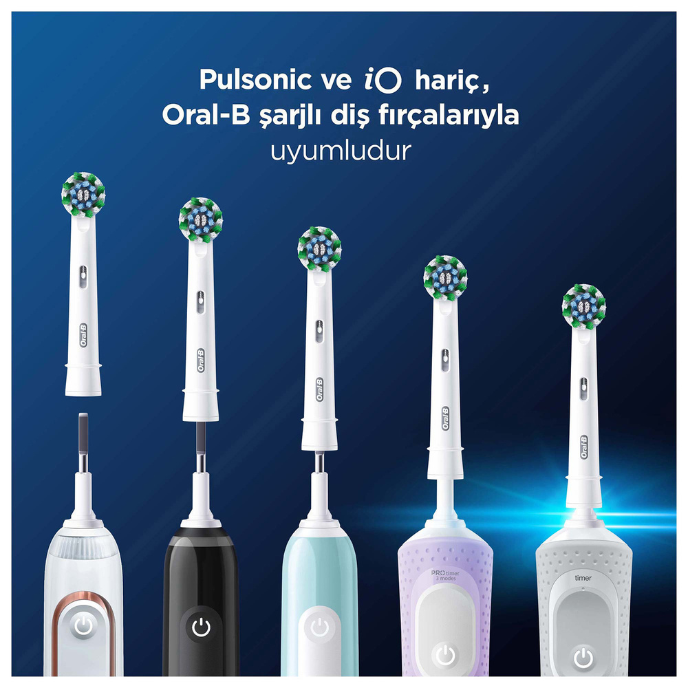 Oral B Pro Cross Action 2'li Diş Fırçası Yedek Başlığı EB50 Beyaz görseli 6