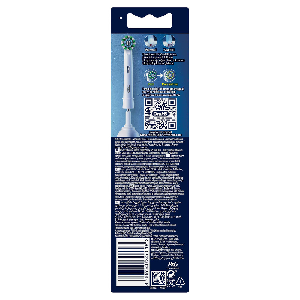 Oral B Pro Cross Action 2'li Diş Fırçası Yedek Başlığı EB50 Beyaz görseli 9