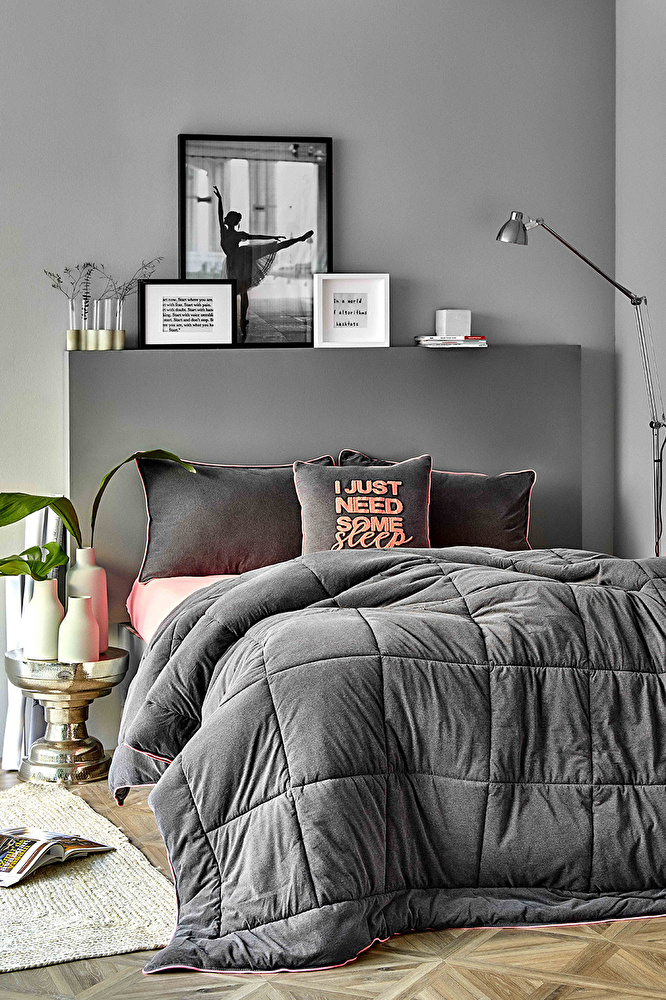 Karaca Home Colorful Fuşya Çift Kişilik Cotton Comfort Uyku Seti görseli 1