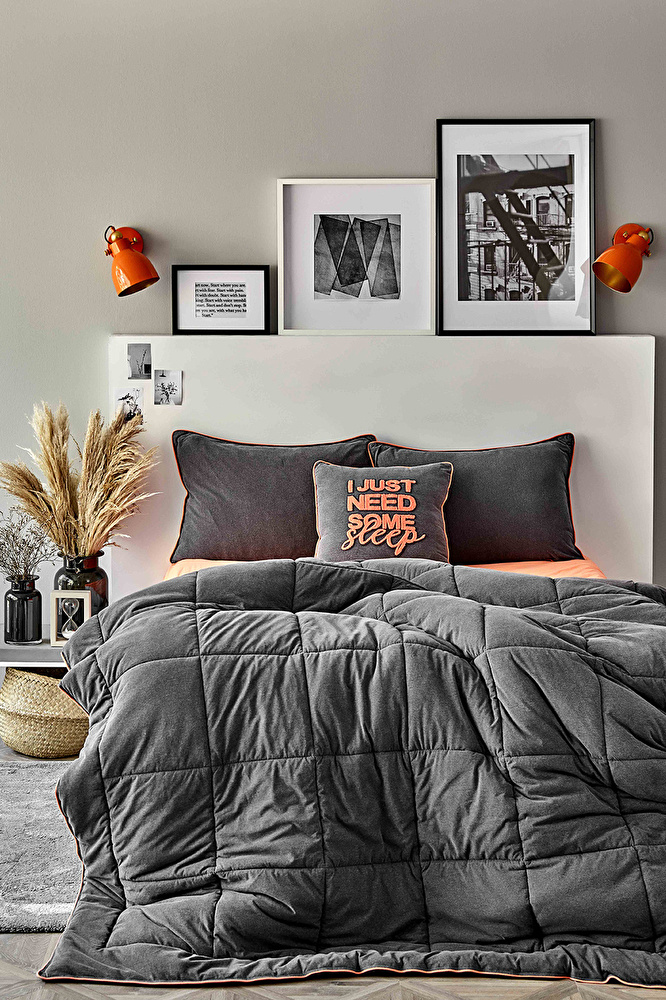 Karaca Home Colorful Turuncu Çift Kişilik Cotton Comfort Uyku Seti görseli 1