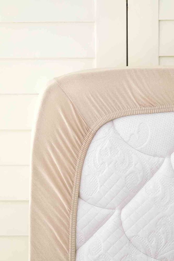 Karaca Home Bej Penye Fitted/Lastikli Çarşaf Tek Kişilik görseli 2