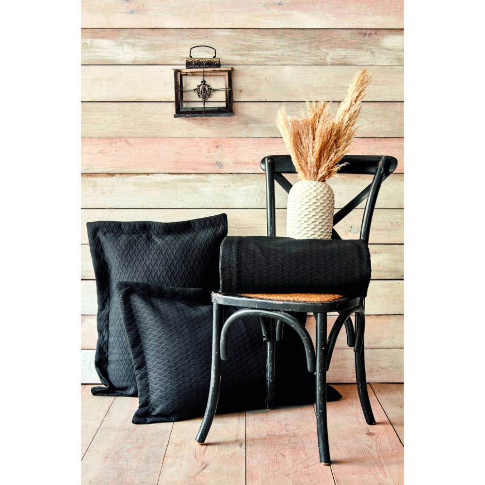 Karaca Home Mag Charm Bold Siyah Pamuk Saten Çift Kişilik 2li Yastık Kılıfı görseli 1