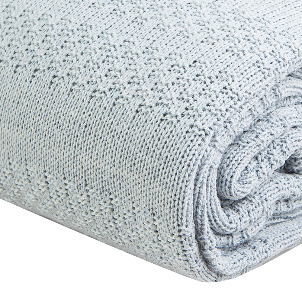 Karaca Home Charm Bold Mavi Çift Kişilik Örgü Battaniye görseli 3