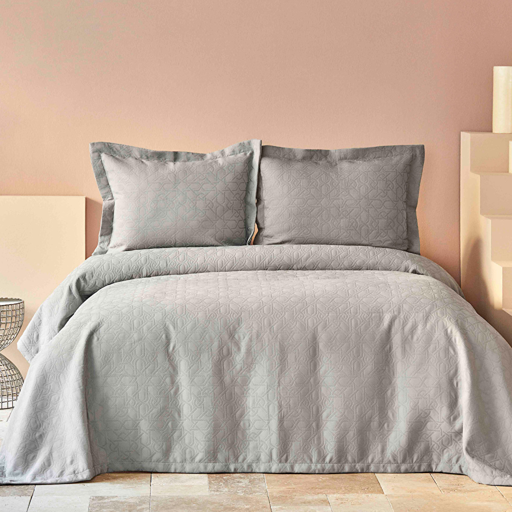 Karaca Home Back To Basic Gri Tek Kişilik Yatak Örtüsü görseli 1