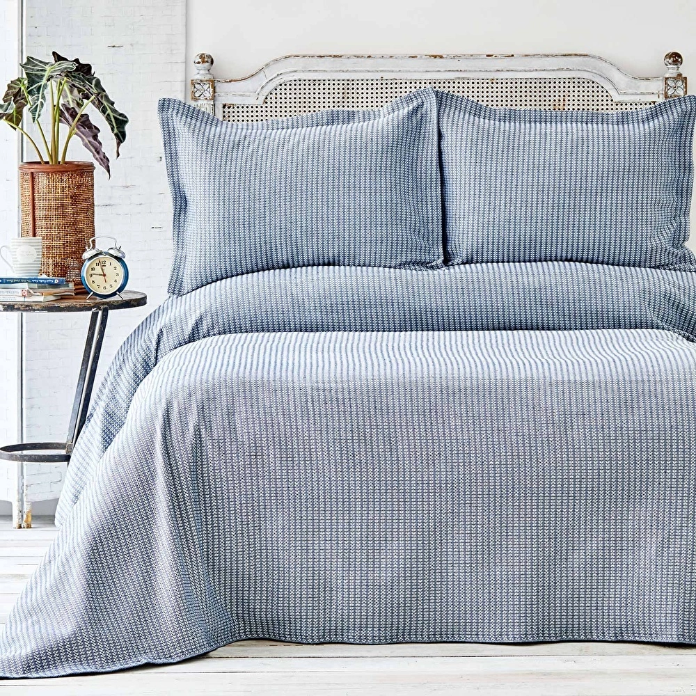 Karaca Home Cally İndigo Çift Kişilik Yatak Örtüsü görseli 1