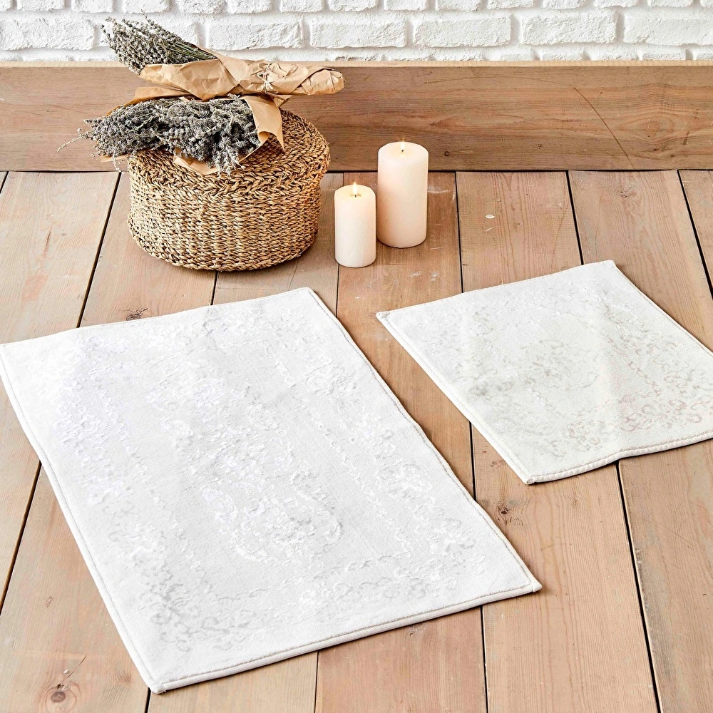 Karaca Home Azalea Krem 2 Parça Flosh Banyo Paspası görseli 1
