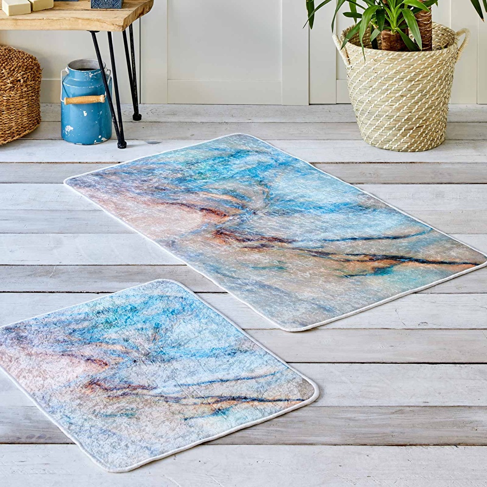 Karaca Home Marble 2 Parça Baskılı Banyo Halısı görseli 1