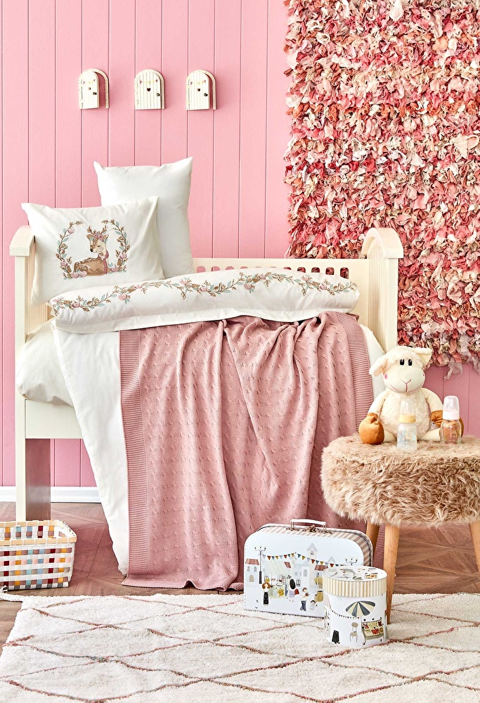 Karaca Home Baby Gazelle Pembe Nakışlı Private Bebek Seti görseli 1