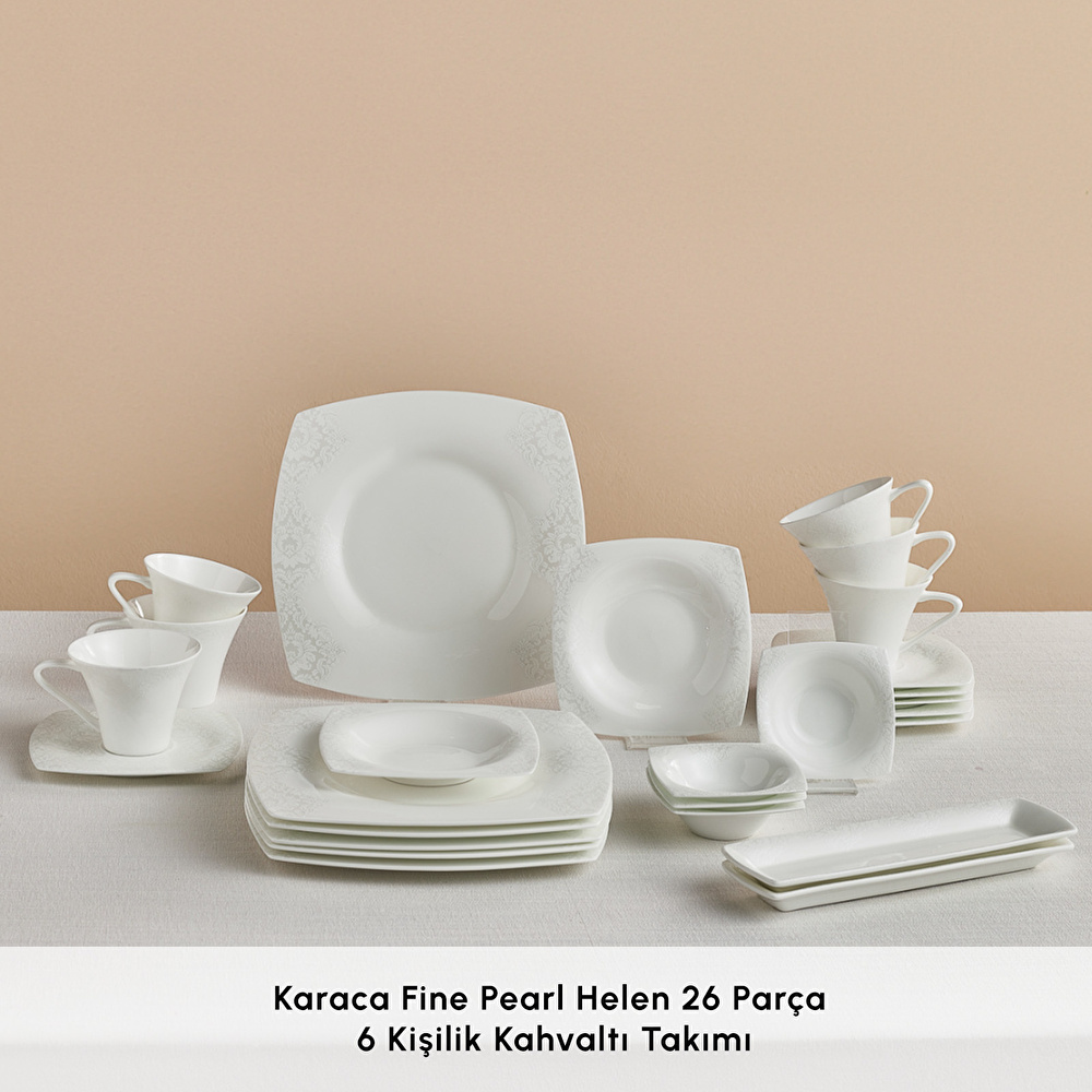 Karaca Fine Pearl Helen 26 Parça 6 Kişilik Kahvaltı Takımı görseli 3