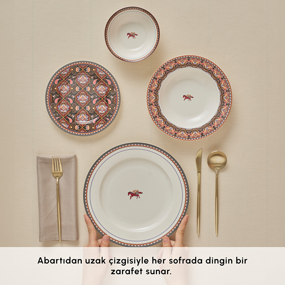Karaca Forever Bone Agra 24 Parça 6 Kişilik Yemek Takımı görseli 5
