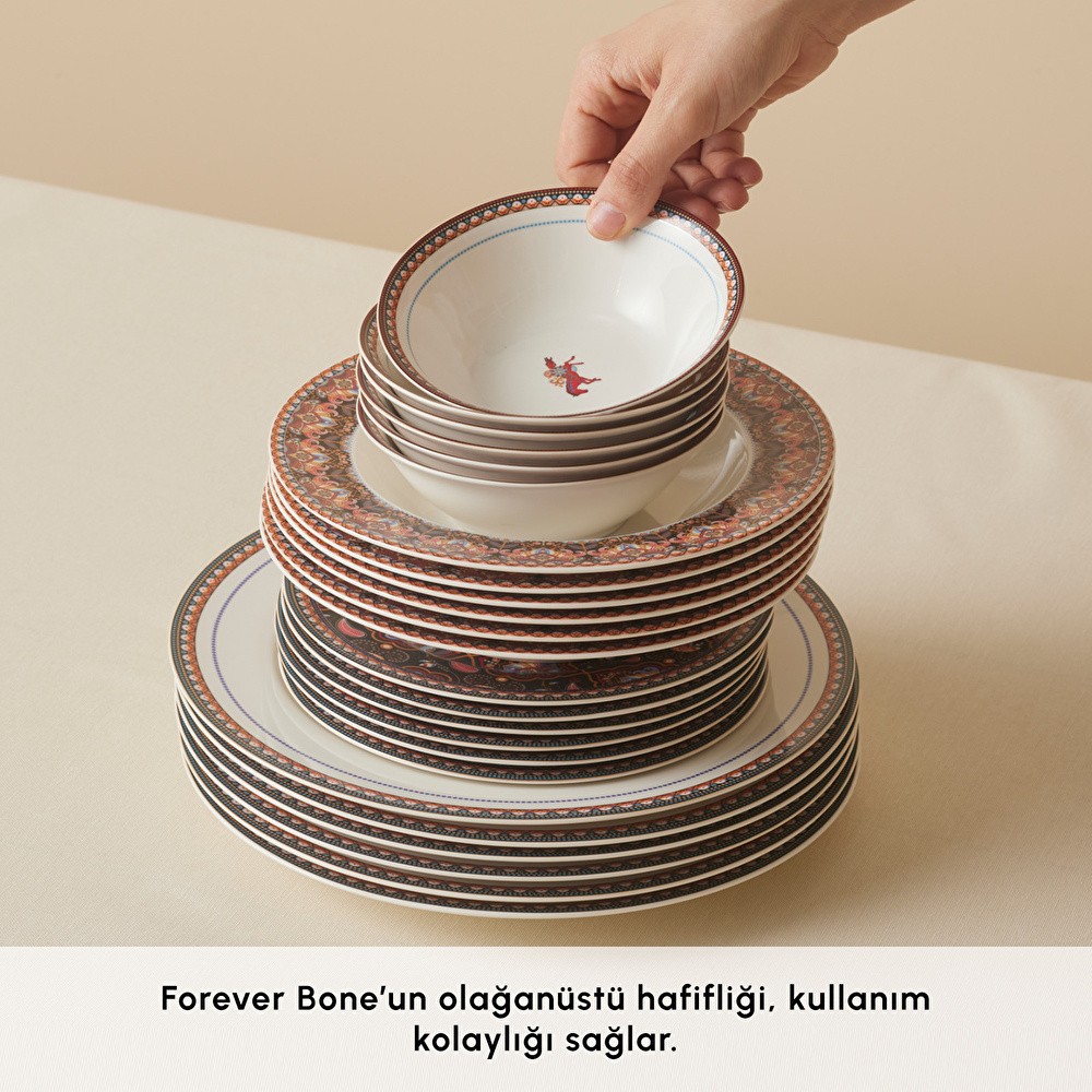 Karaca Forever Bone Agra 24 Parça 6 Kişilik Yemek Takımı görseli 7