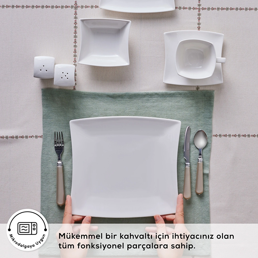 Karaca Forever Bone Perfect White 32 Parça 6 Kişilik Kahvaltı Takımı görseli 4