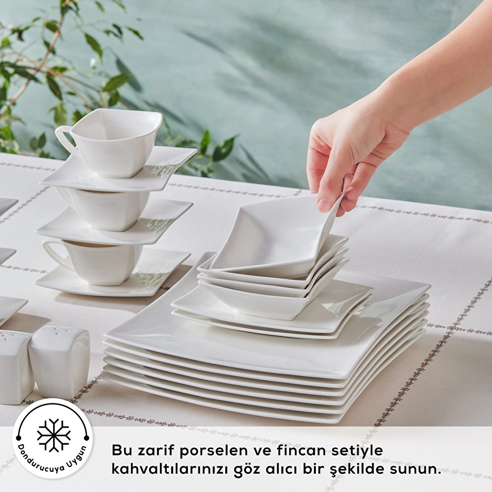 Karaca Forever Bone Perfect White 32 Parça 6 Kişilik Kahvaltı Takımı görseli 5