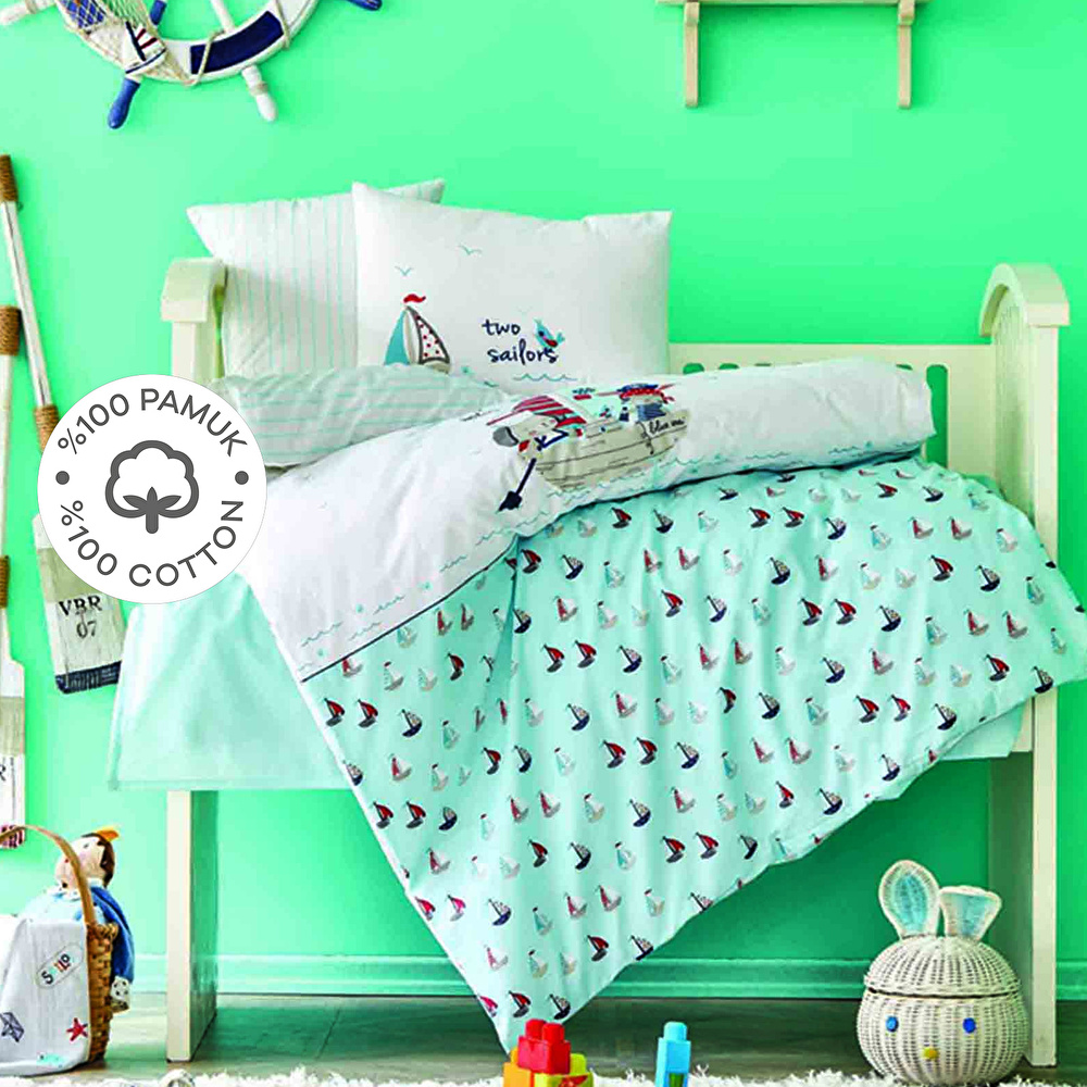 Karaca Home Rover Mavi %100 Pamuk Cotton Bebek Nevresim Takımı görseli 1