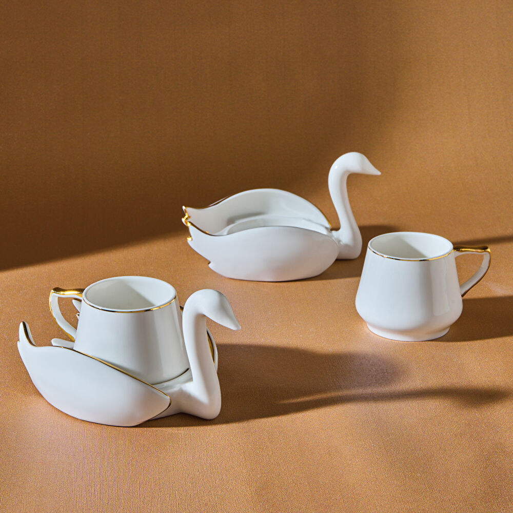 Karaca Kuğu 2 Kişilik Kahve Fincan Takımı 70 ml thumbnail 3