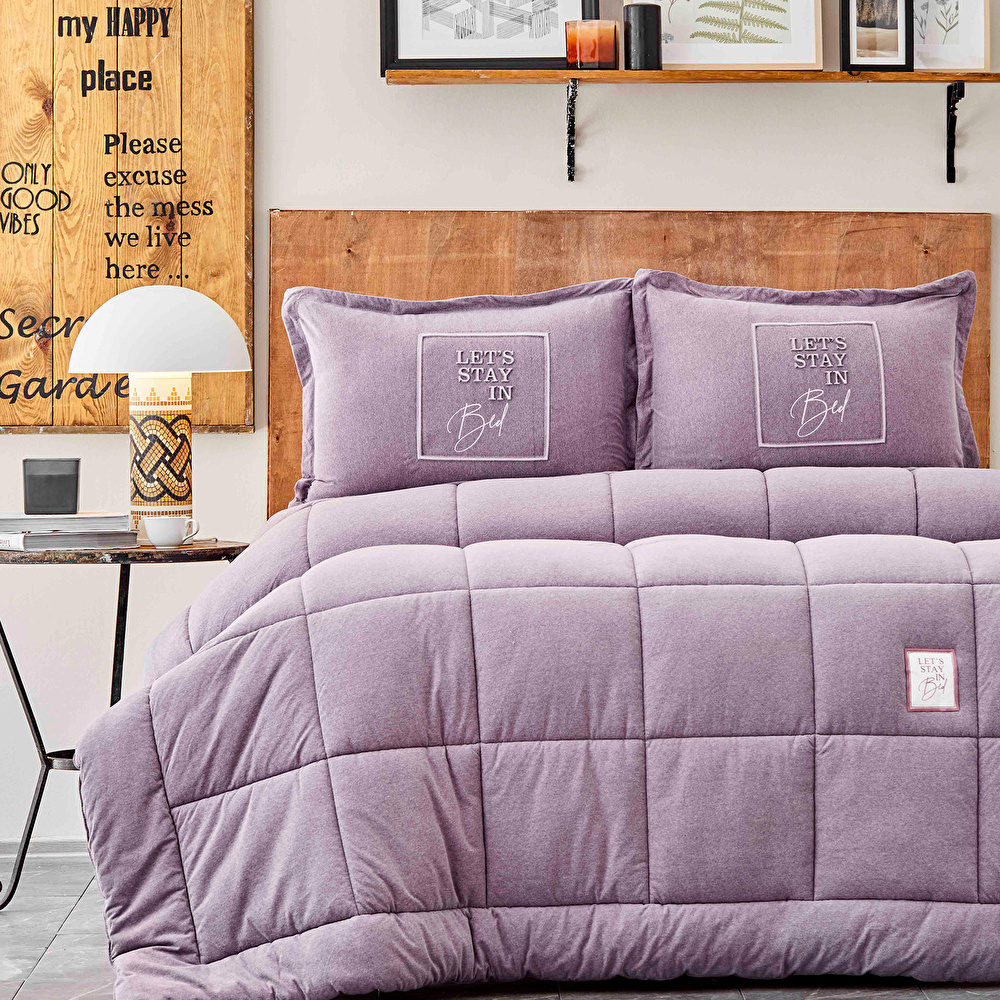 Karaca Home Toffee Lila Tek Kişilik Cotton Comfort Set görseli 1
