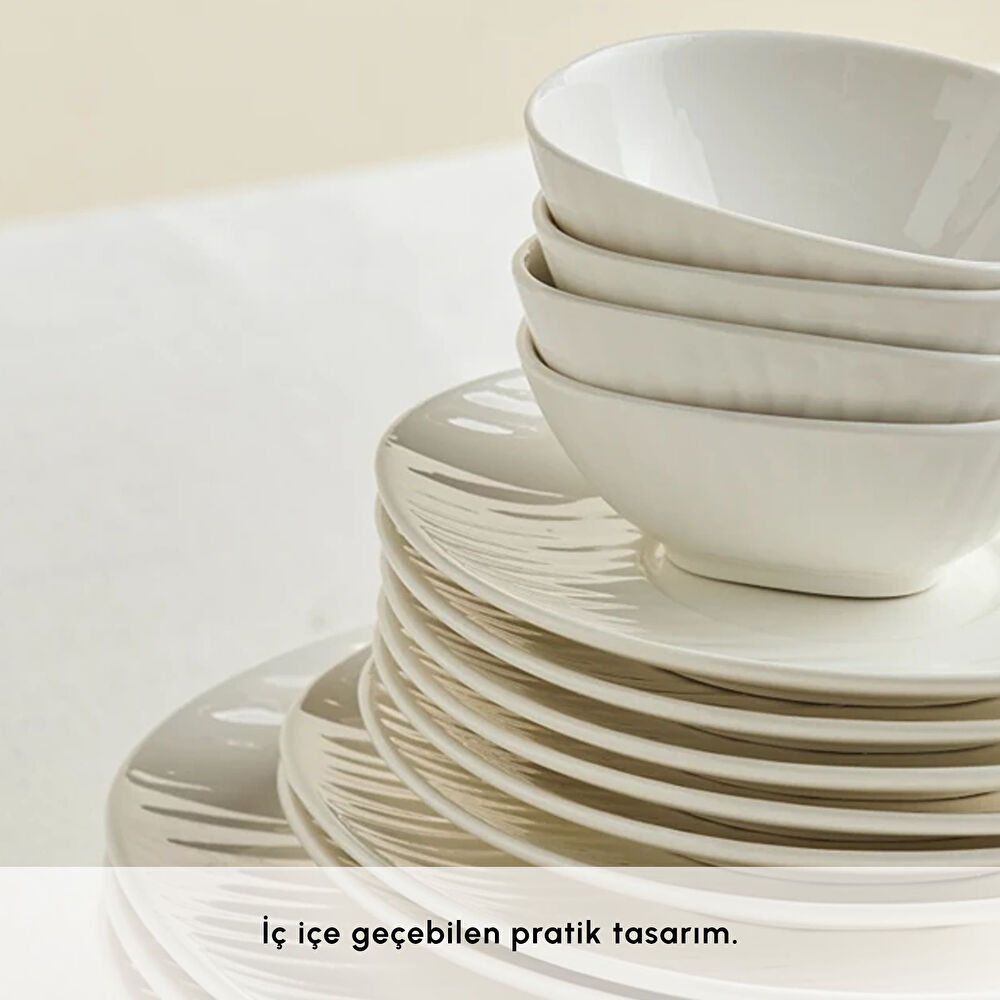 Karaca Forever Bone Oyster 26 Parça 6 Kişilik Kahvaltı Takımı thumbnail 6