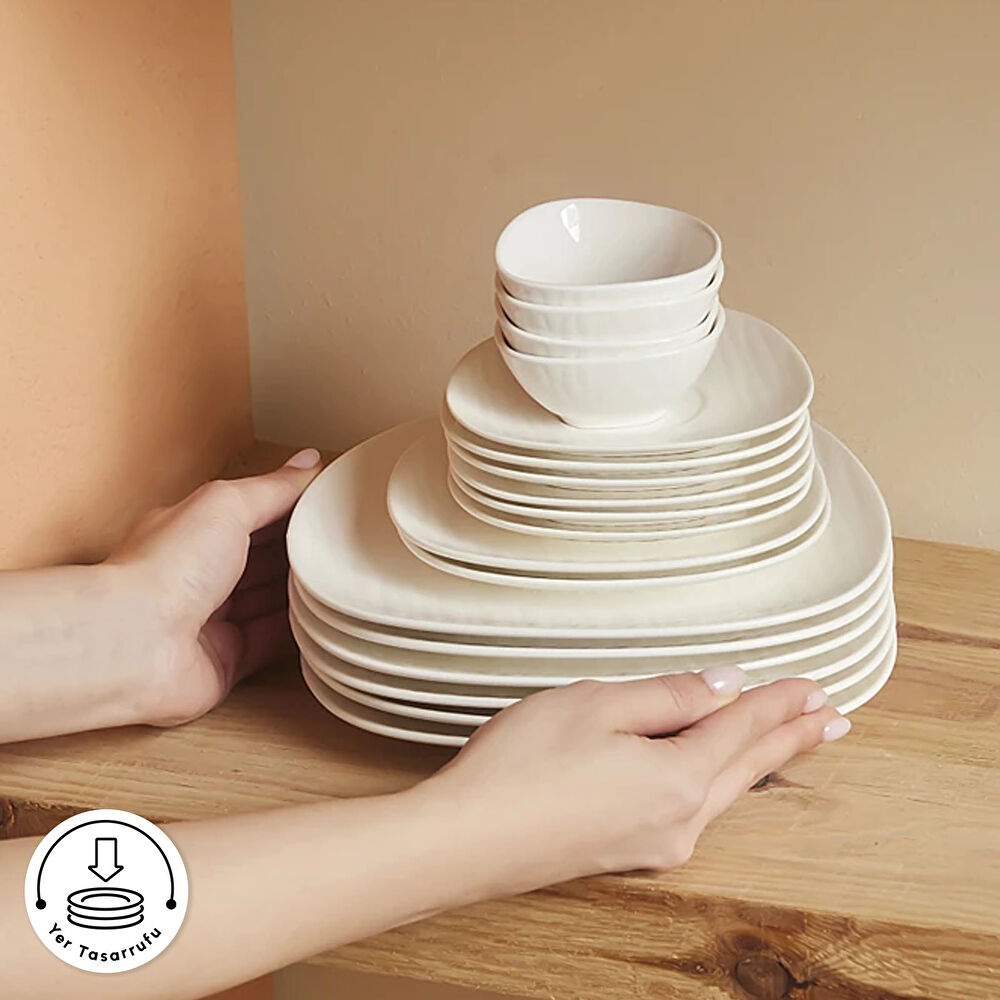 Karaca Forever Bone Oyster 26 Parça 6 Kişilik Kahvaltı Takımı thumbnail 9