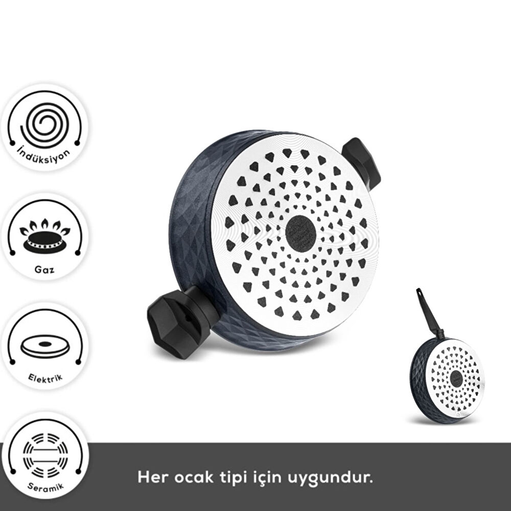 Karaca Biodiamond Antibakteriyel Kulplu İndüksiyon Tabanlı 7 Parça Tencere ve Tava Seti thumbnail 7