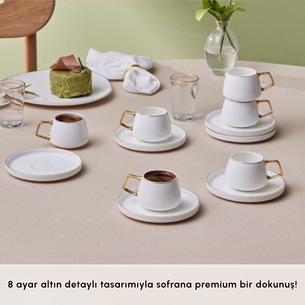 Karaca Streamline Saturn 6 Kişilik Kahve Fincan Takımı 100 ml Gold thumbnail 3
