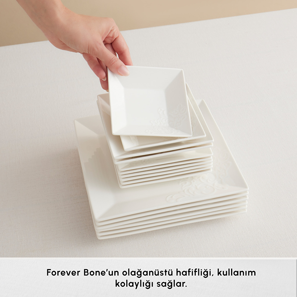 Karaca Forever Bone Trend Emboss 32 Parça 6 Kişilik Kahvaltı Takımı görseli 5