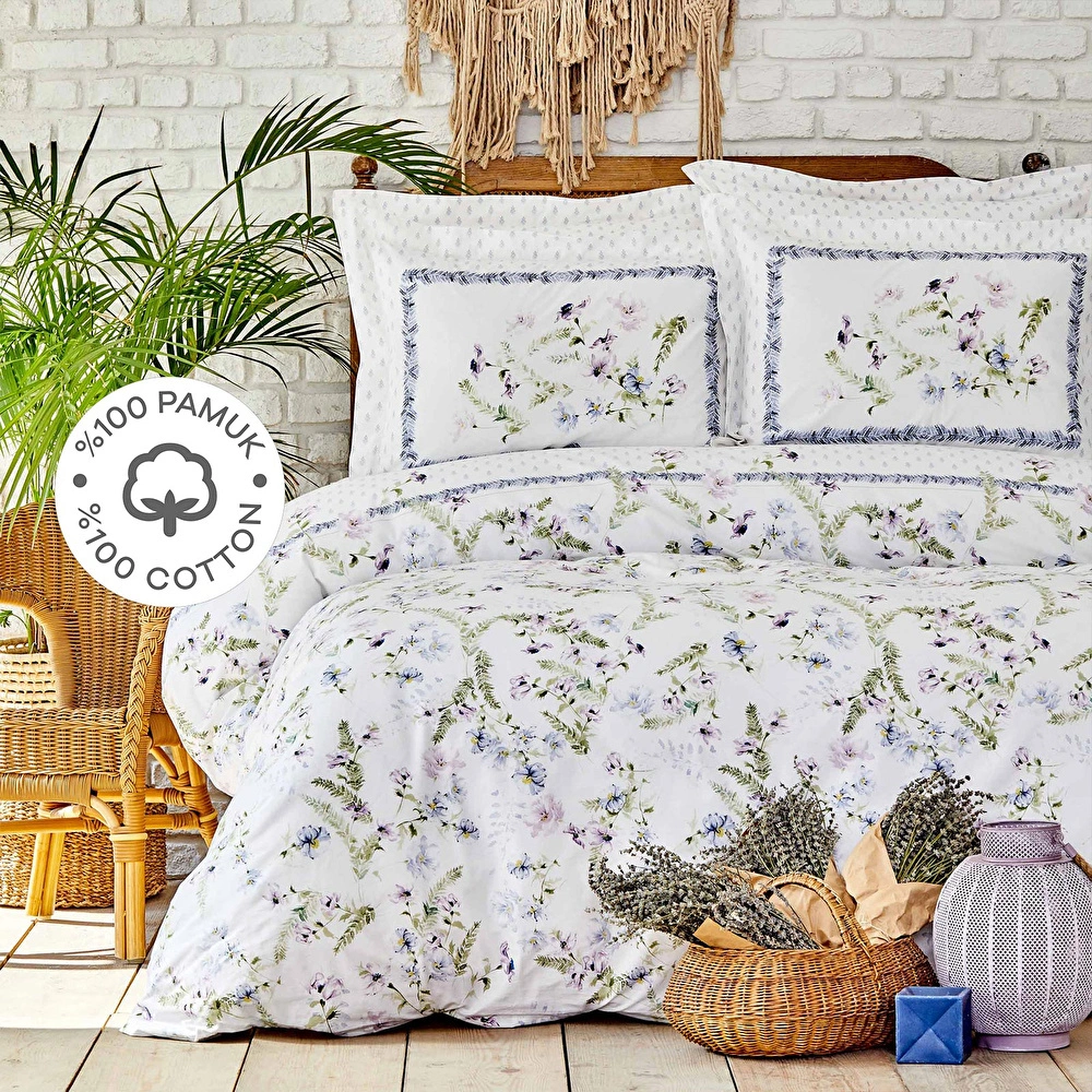 Karaca Home Calantha Mor %100 Pamuk Tek Kişilik Nevresim Takımı görseli 1