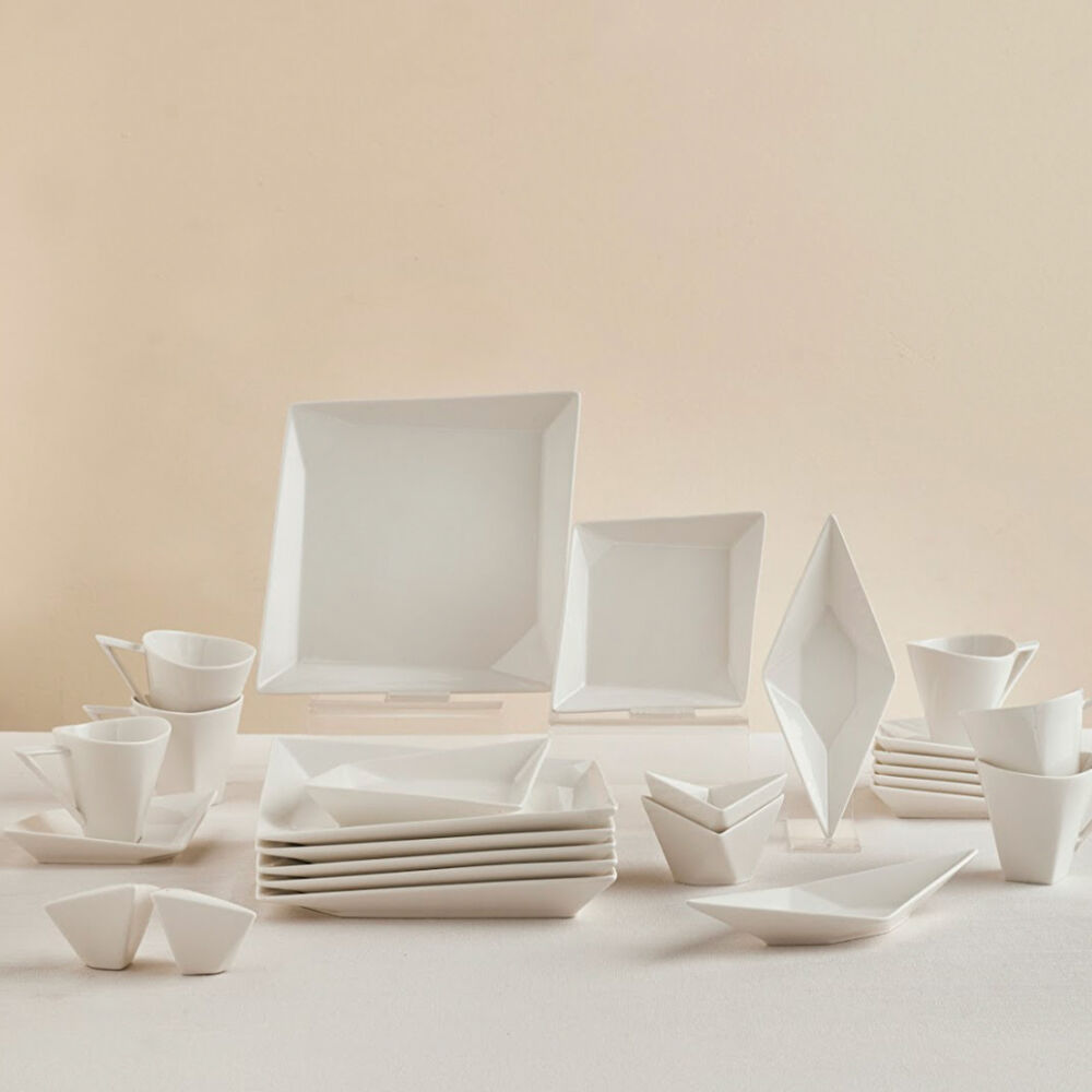 Karaca Forever Bone Origami 26 Parça 6 Kişilik Kahvaltı Takımı