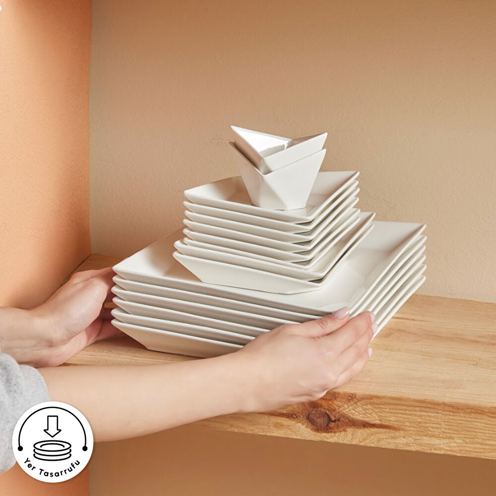 Karaca Forever Bone Origami 26 Parça 6 Kişilik Kahvaltı Takımı thumbnail 7