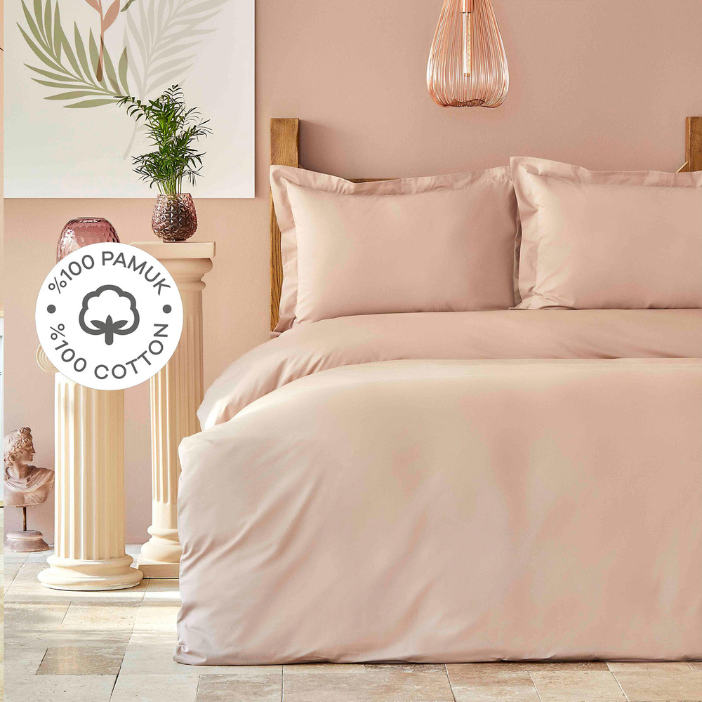 Karaca Home Back To Basic Pudra %100 Pamuk Tek Kişilik Nevresim Takımı görseli 1