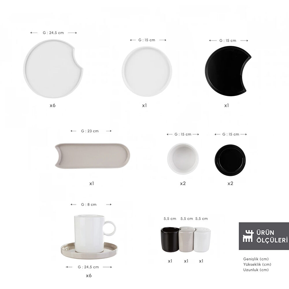 Karaca Red Carpet Collection X Hussein Chalayan Forever Bone Poly 28 Parça 6 Kişilik Kahvaltı Takımı thumbnail 2