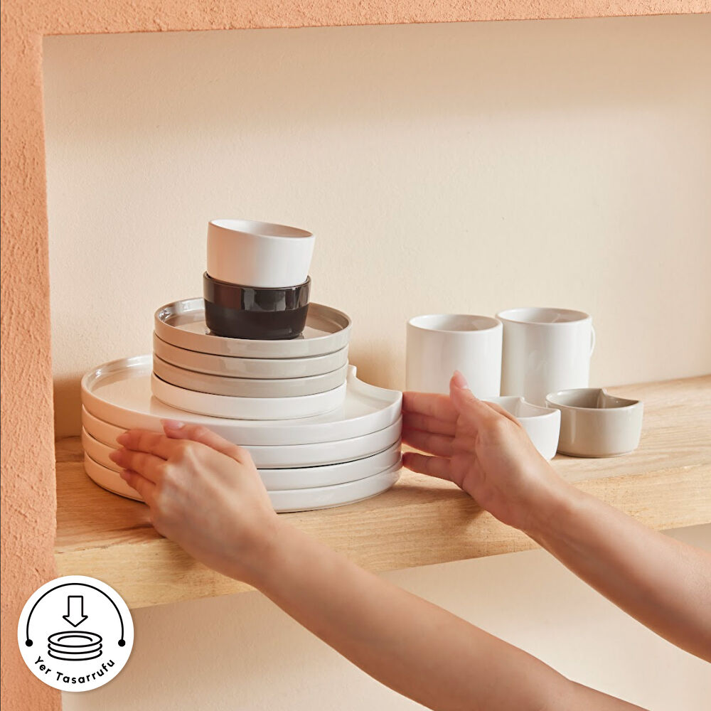 Karaca Red Carpet Collection X Hussein Chalayan Forever Bone Poly 28 Parça 6 Kişilik Kahvaltı Takımı thumbnail 7