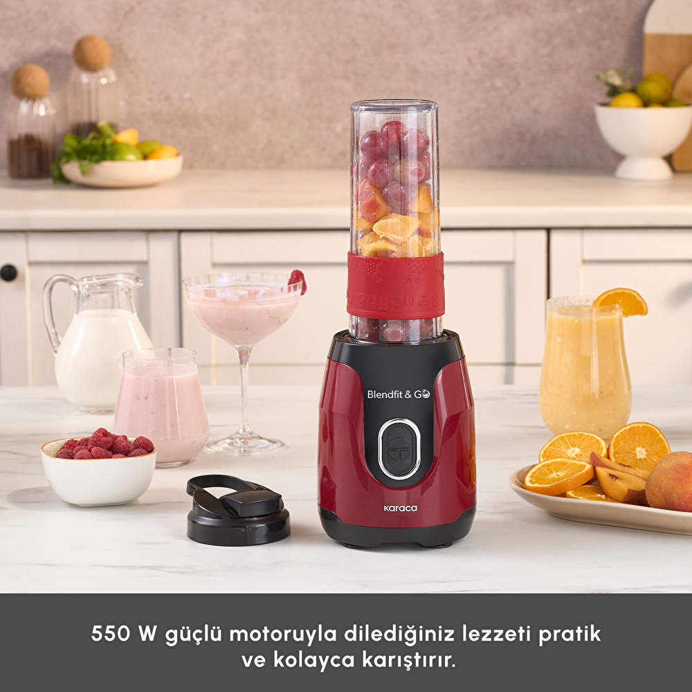 Karaca Blendfit Go Personal Kişisel Smoothie Blender Red görseli 3