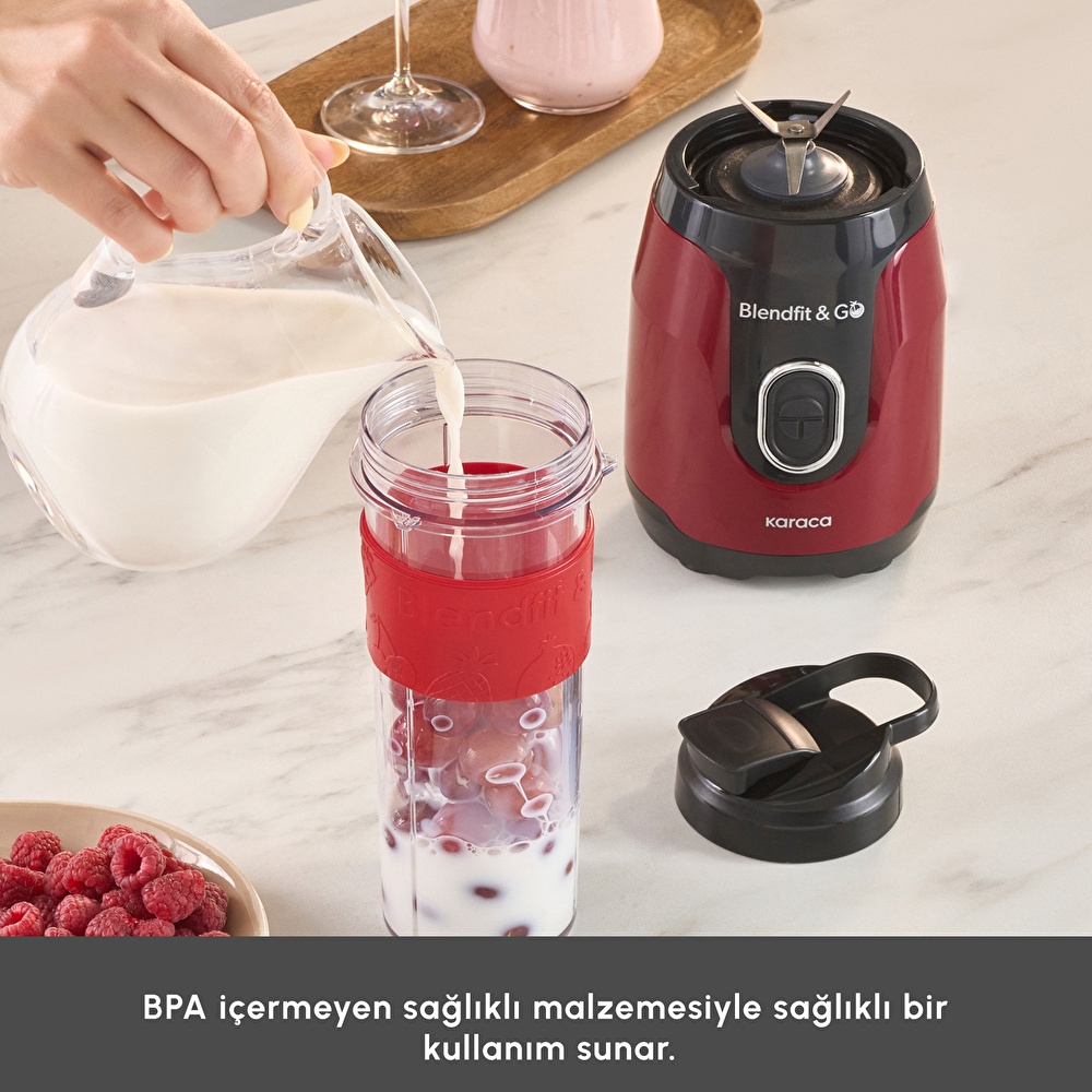 Karaca Blendfit Go Personal Kişisel Smoothie Blender Red görseli 5