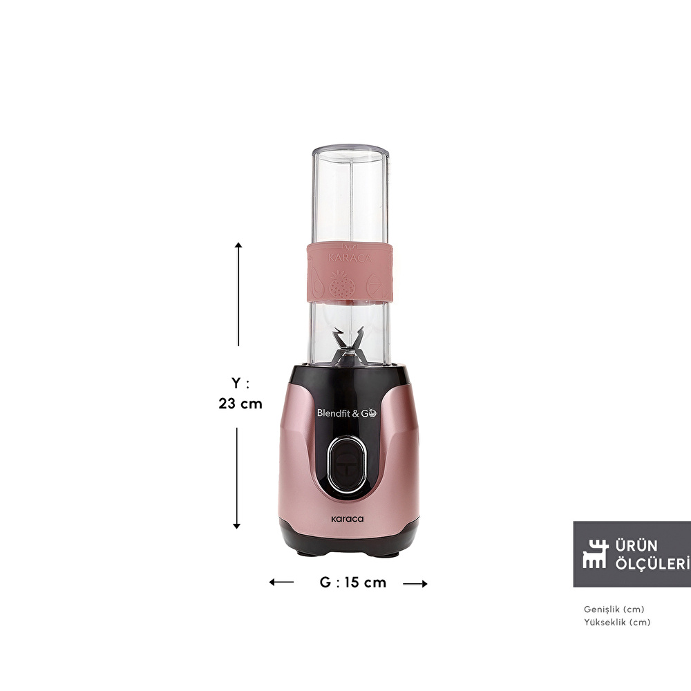 Karaca Blendfit Go Personal Kişisel Smoothie Blender Rosegold görseli 2