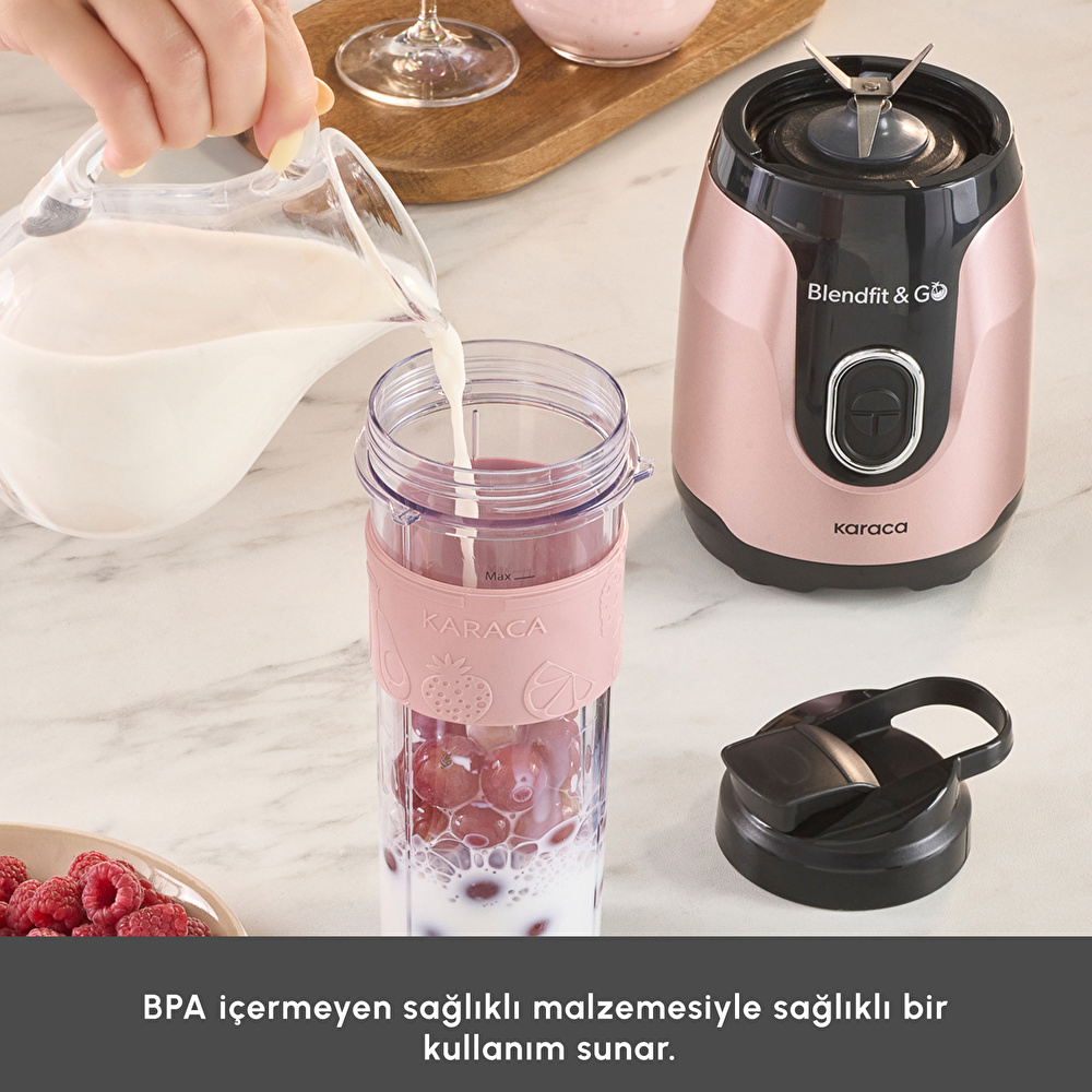 Karaca Blendfit Go Personal Kişisel Smoothie Blender Rosegold görseli 5