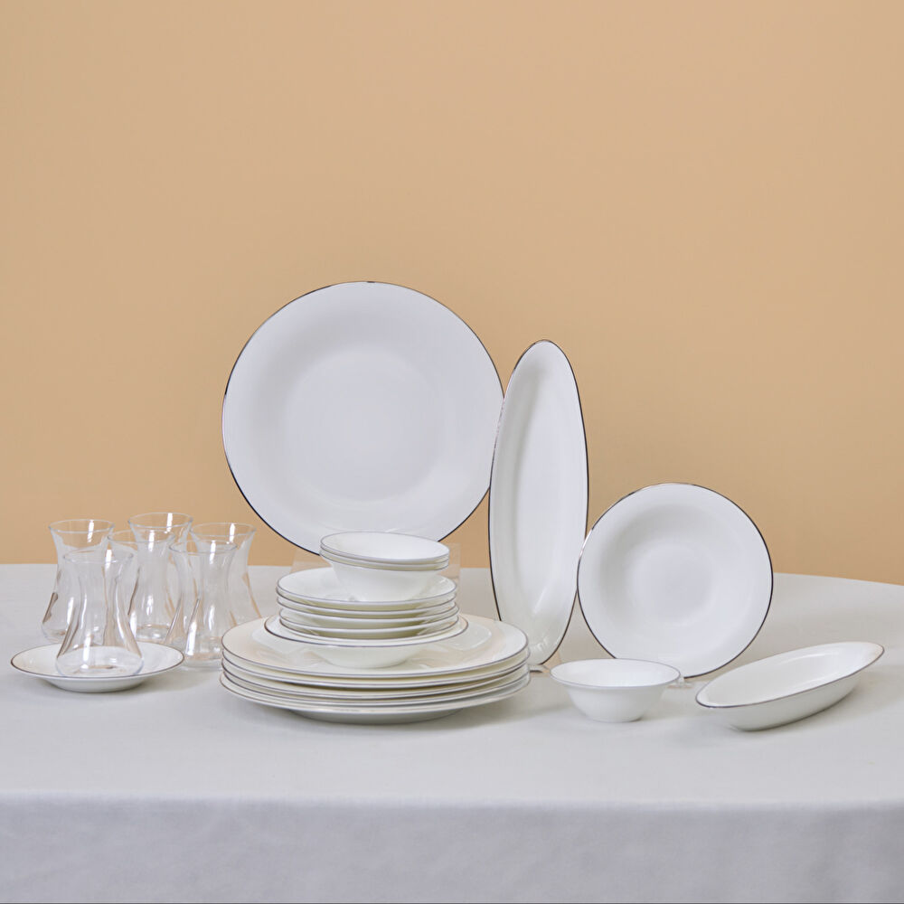 Karaca Fine Pearl Fame 26 Parça 6 Kişilik Kahvaltı Takımı Platin