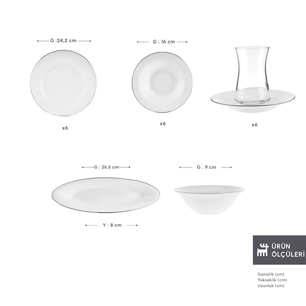 Karaca Fine Pearl Fame 26 Parça 6 Kişilik Kahvaltı Takımı Platin thumbnail 2