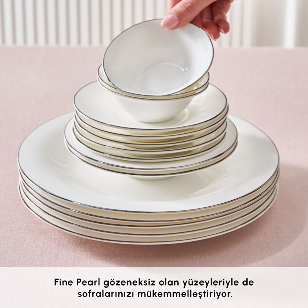 Karaca Fine Pearl Fame 26 Parça 6 Kişilik Kahvaltı Takımı Platin thumbnail 5